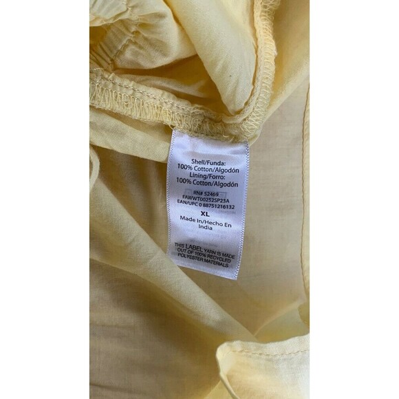 Free Assembly 3/4 Sleeve Square Neck Top Peplum Hem Cadmium Yellow Plaid Size XL - Picture 8 of 14